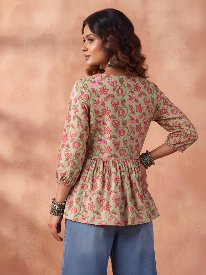 Printed Peplum Top