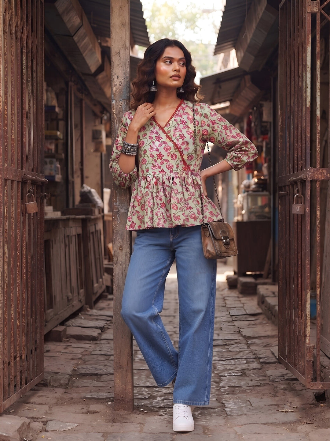 Printed Peplum Top