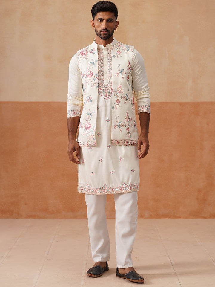 Ethnic Kurta Set With Embroidery Jacket