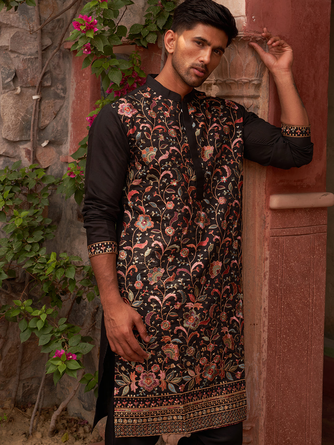 Floral Embroidered Straight Kurta Set