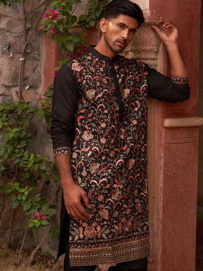 Floral Embroidered Straight Kurta Set