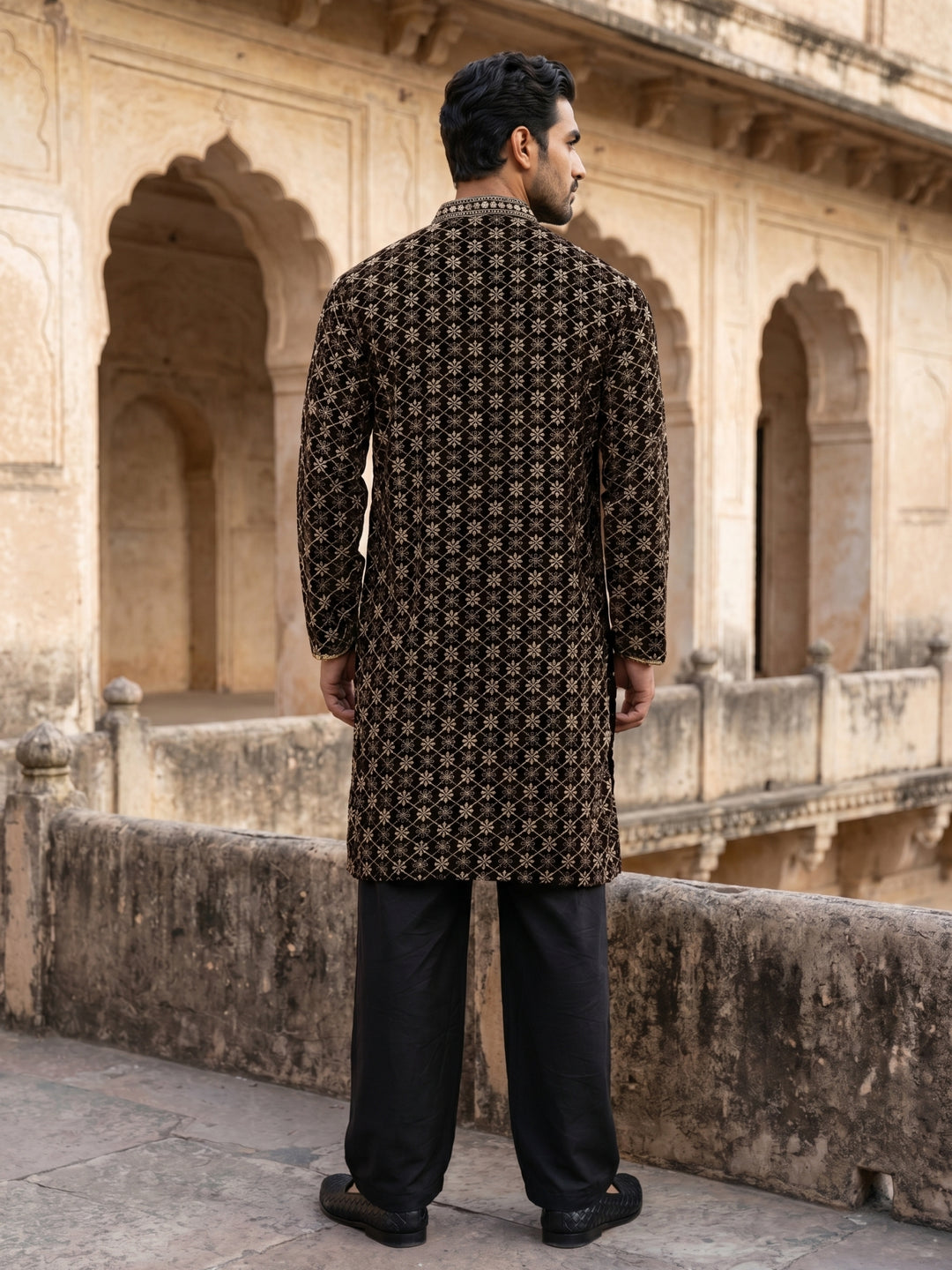 Viscose Rayon Embroidered Sequin Kurta Pyjama