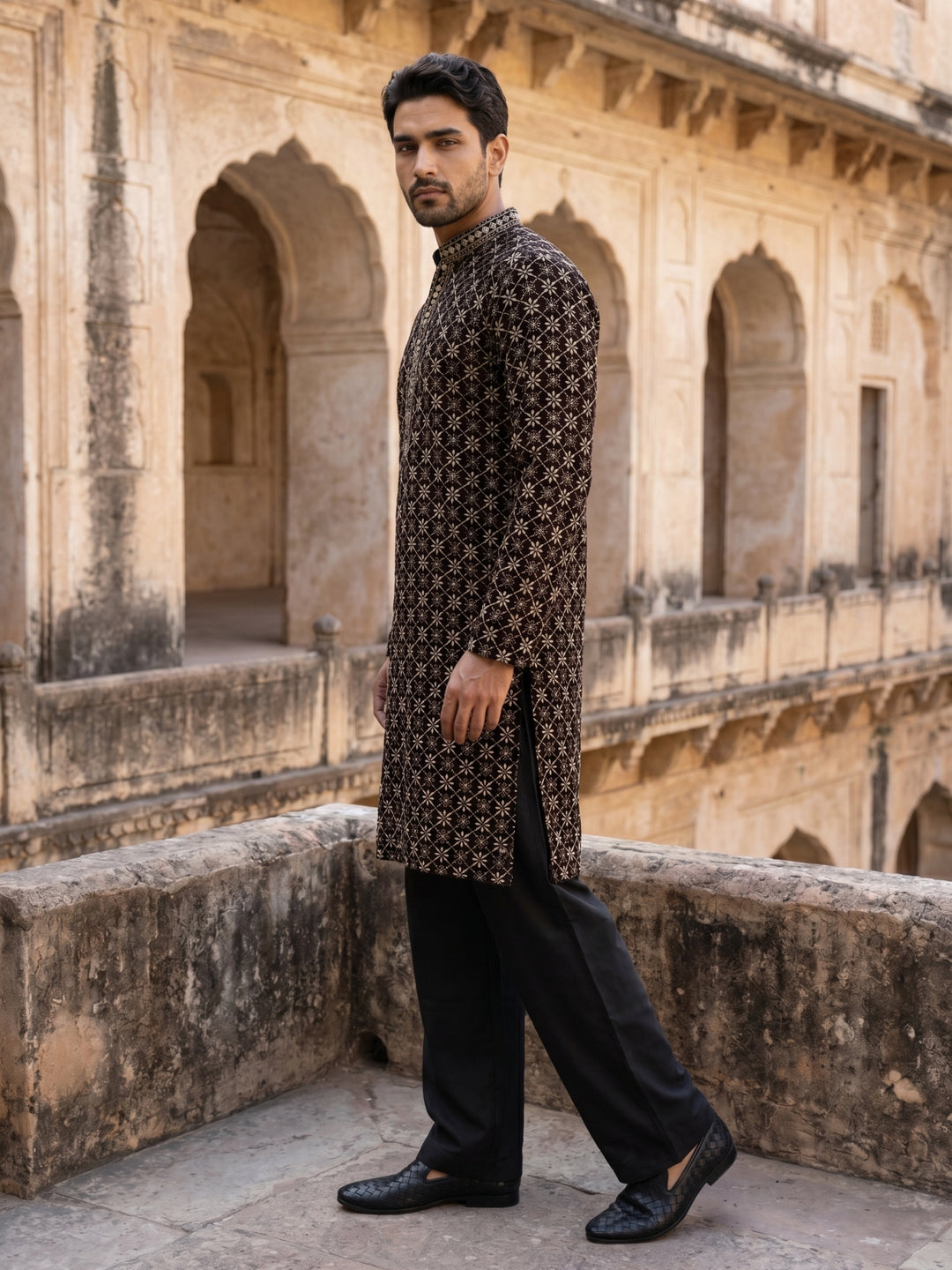 Viscose Rayon Embroidered Sequin Kurta Pyjama