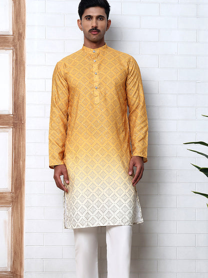 Ombre Printed Kurta Pyjama Set For Men