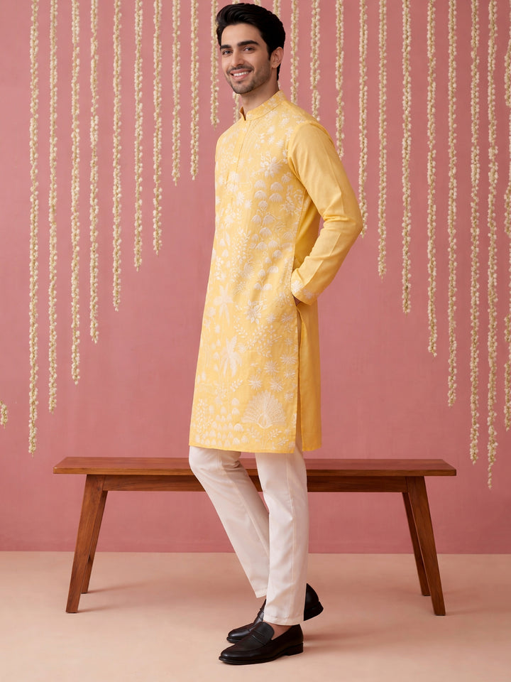 Embroidered Straight Kurta Pyjama Set