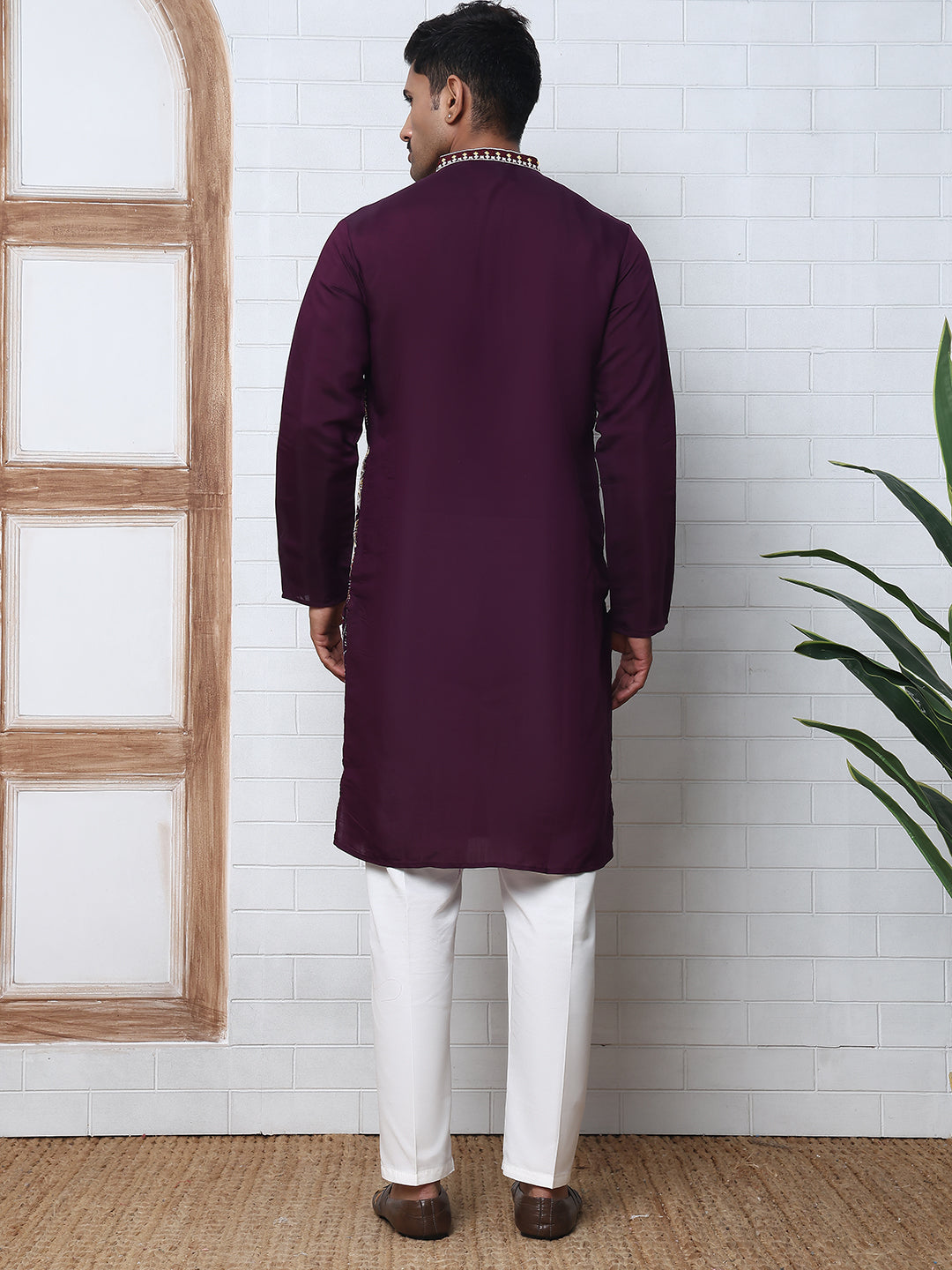 Floral Embroidered And Sequins Kurta Set
