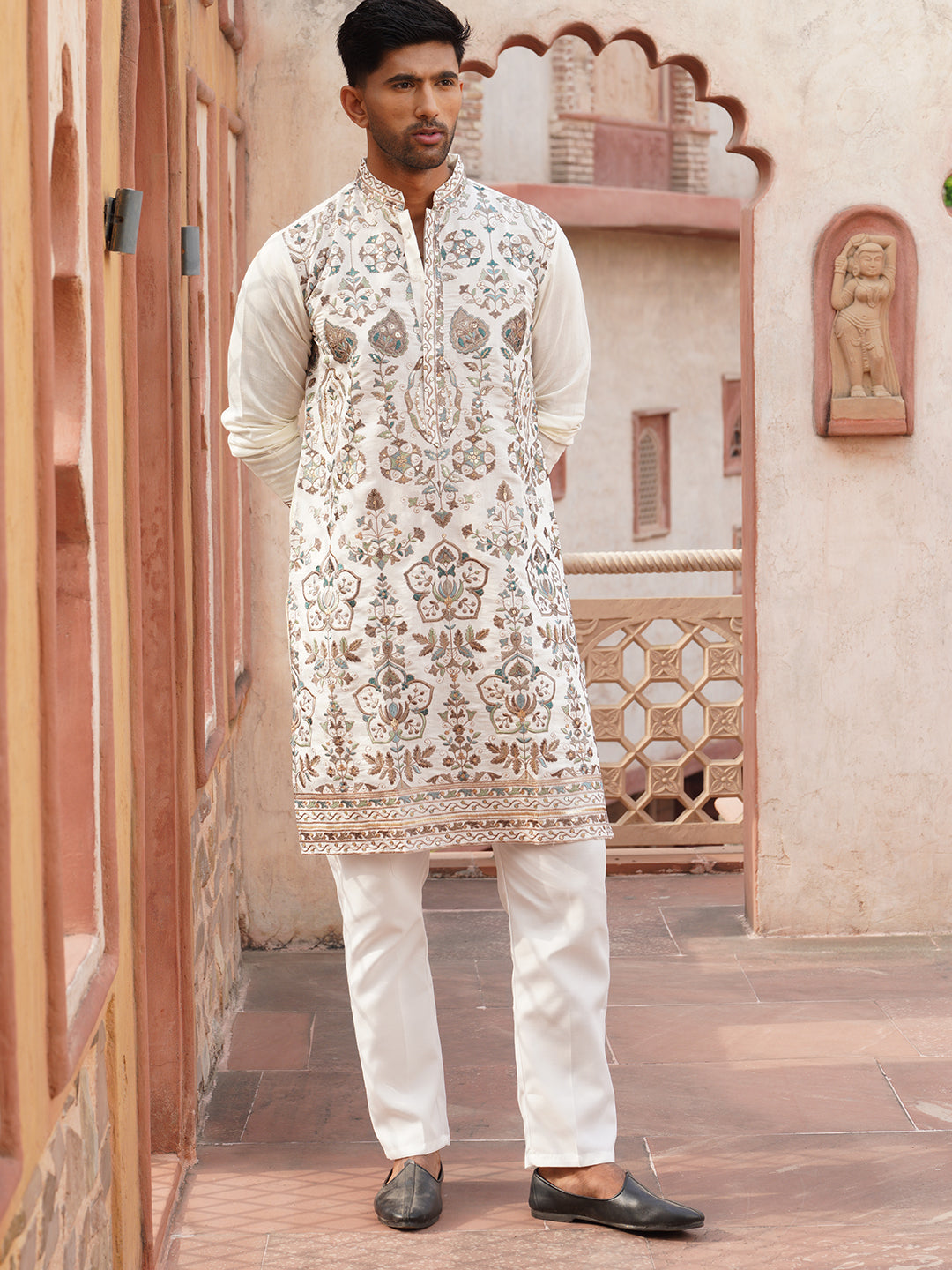 Floral Embroidered Straight Kurta Set