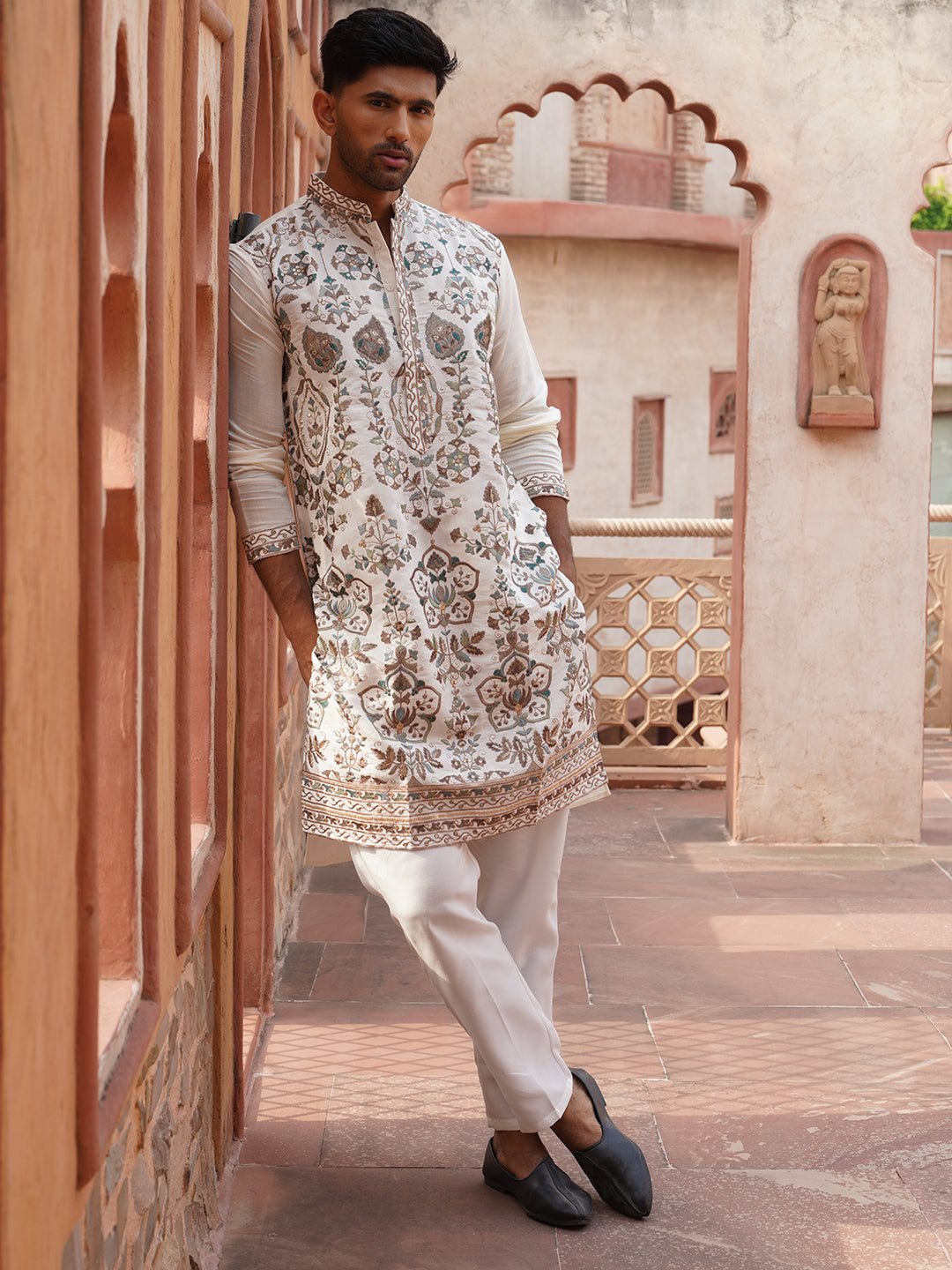 Floral Embroidered Straight Kurta Set
