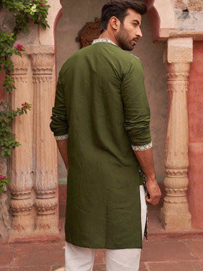 Embroidered Kurta Pyjama For Men