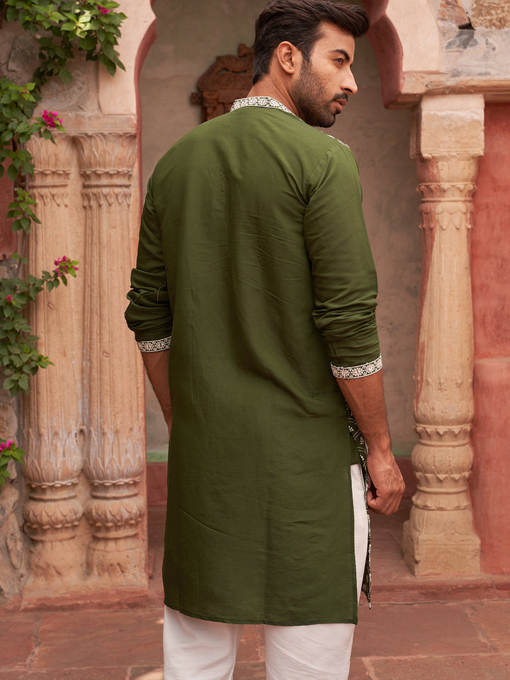 Embroidered Kurta Pyjama For Men