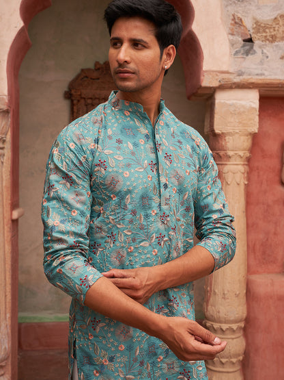 Embroidered Kurta Set For Men