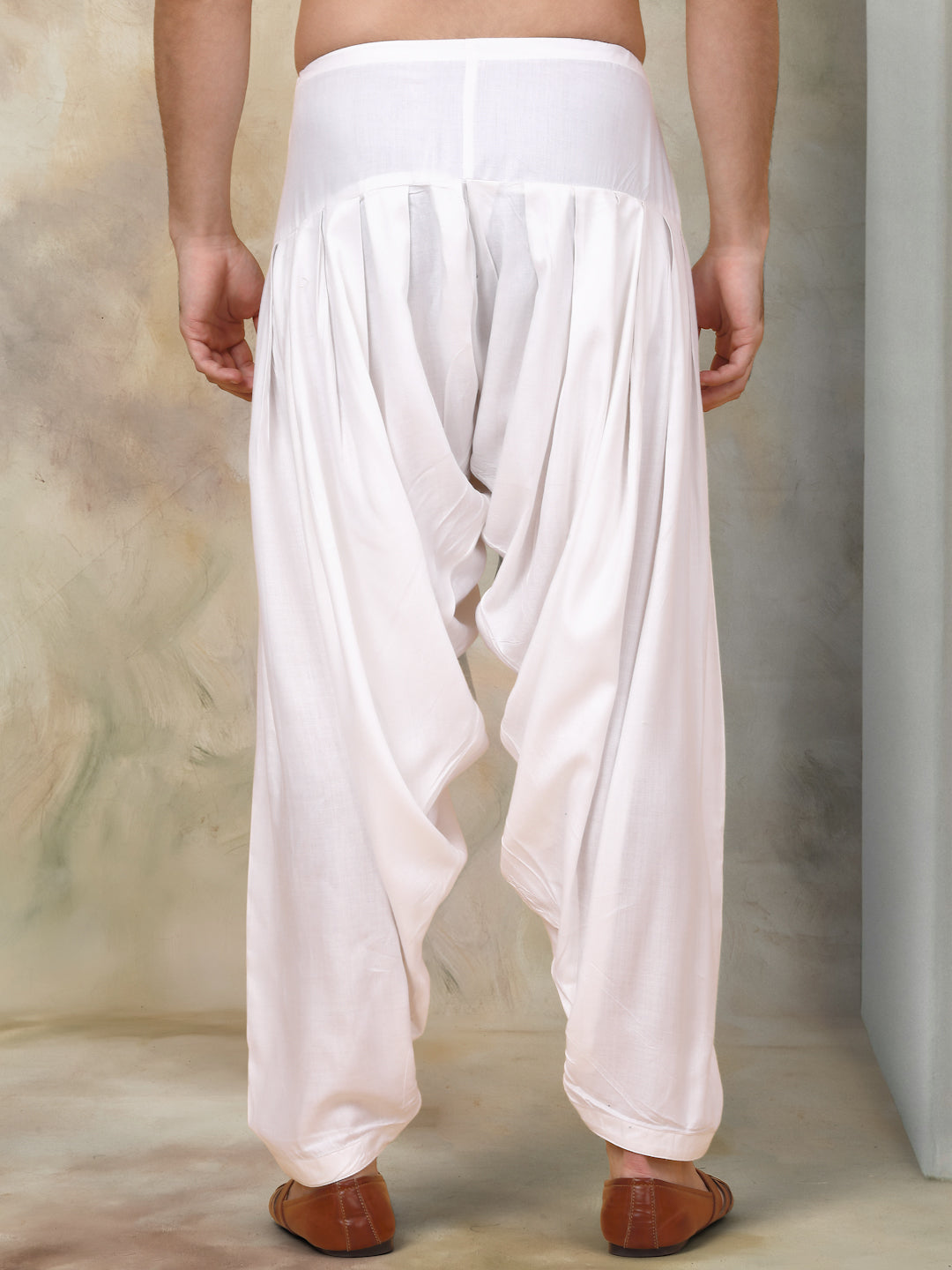 White Viscose Rayon Salwar For Men
