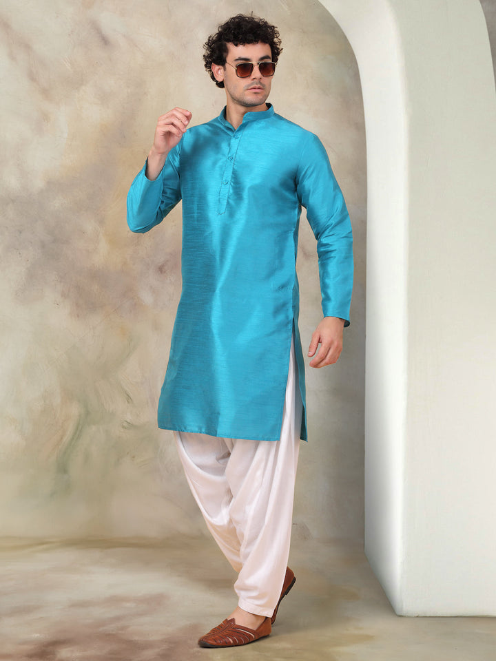 White Viscose Rayon Salwar For Men
