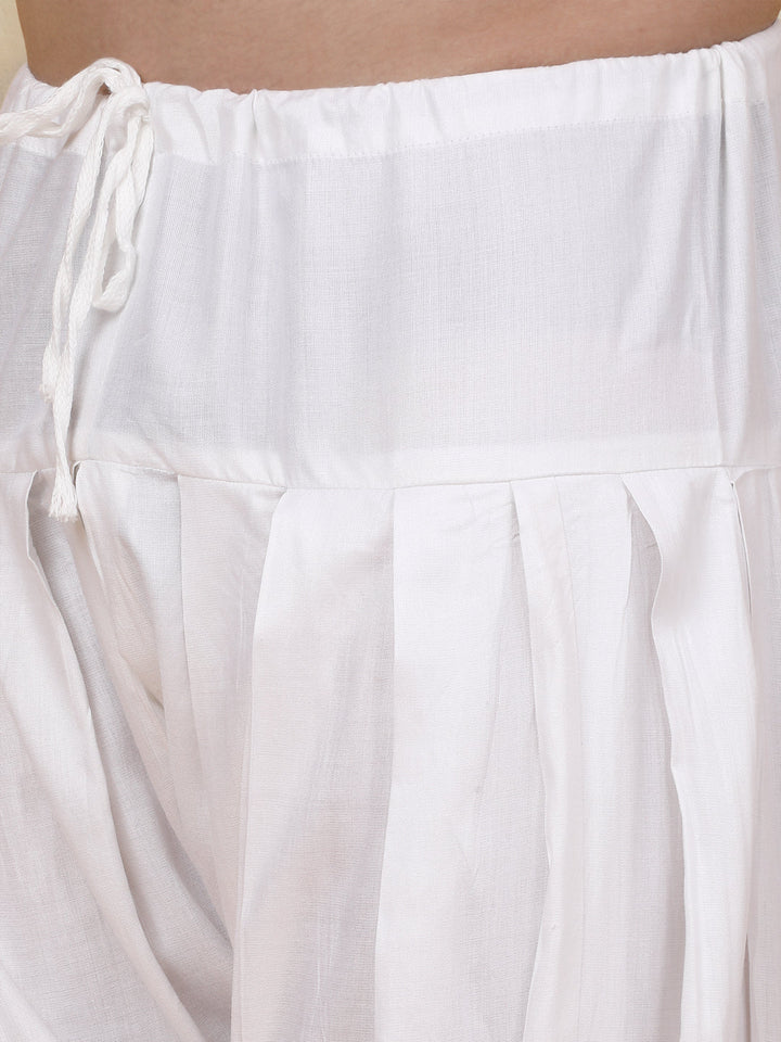 White Viscose Rayon Salwar For Men