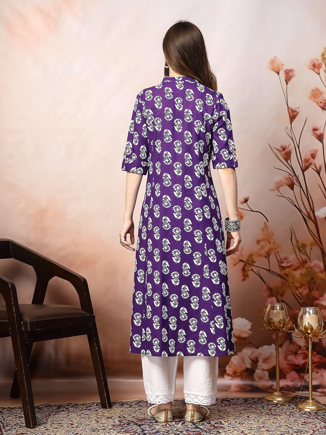 Floral Printed Rayon A-Line Kurta (Pre-Order)