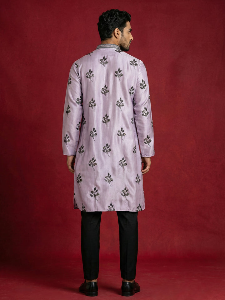 Chikankari Embroidered Kurta Pyjama For Men