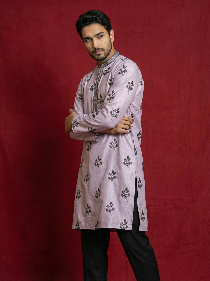 Chikankari Embroidered Kurta Pyjama For Men