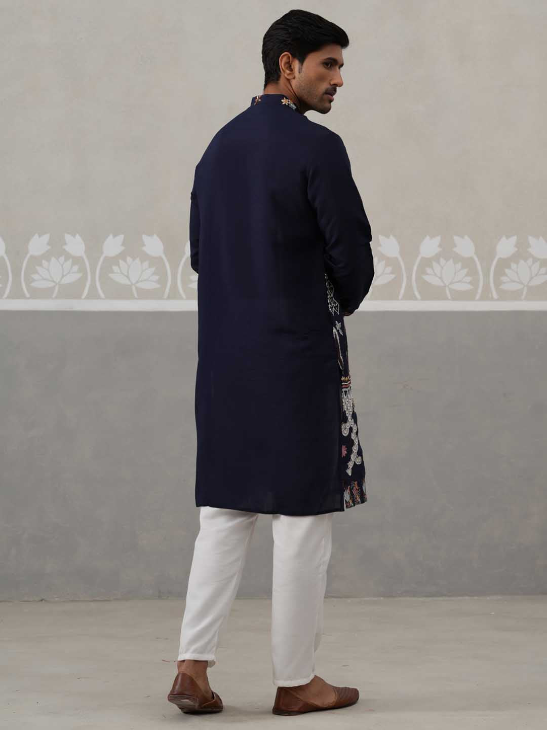Floral Embroidered And Sequins Kurta Set