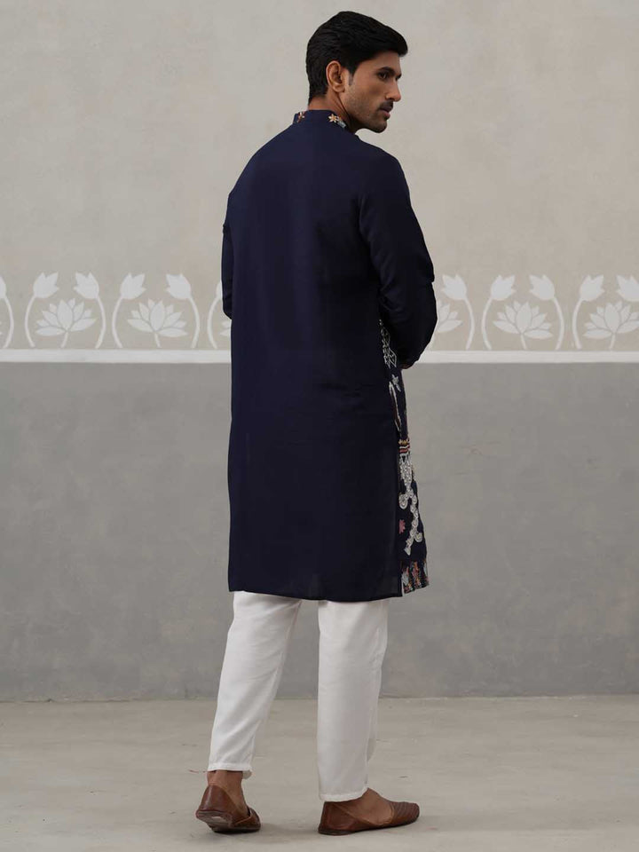 Floral Embroidered And Sequins Kurta Set