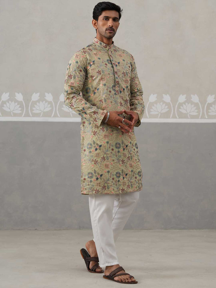 Embroidered Kurta Set For Men