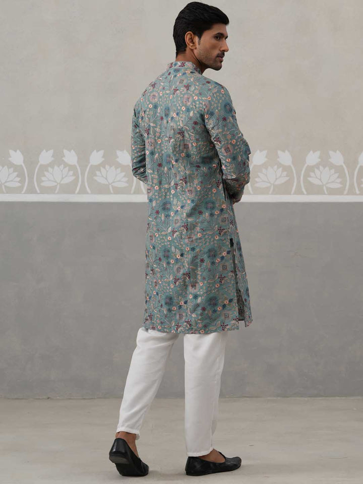 Embroidered Kurta Set For Men