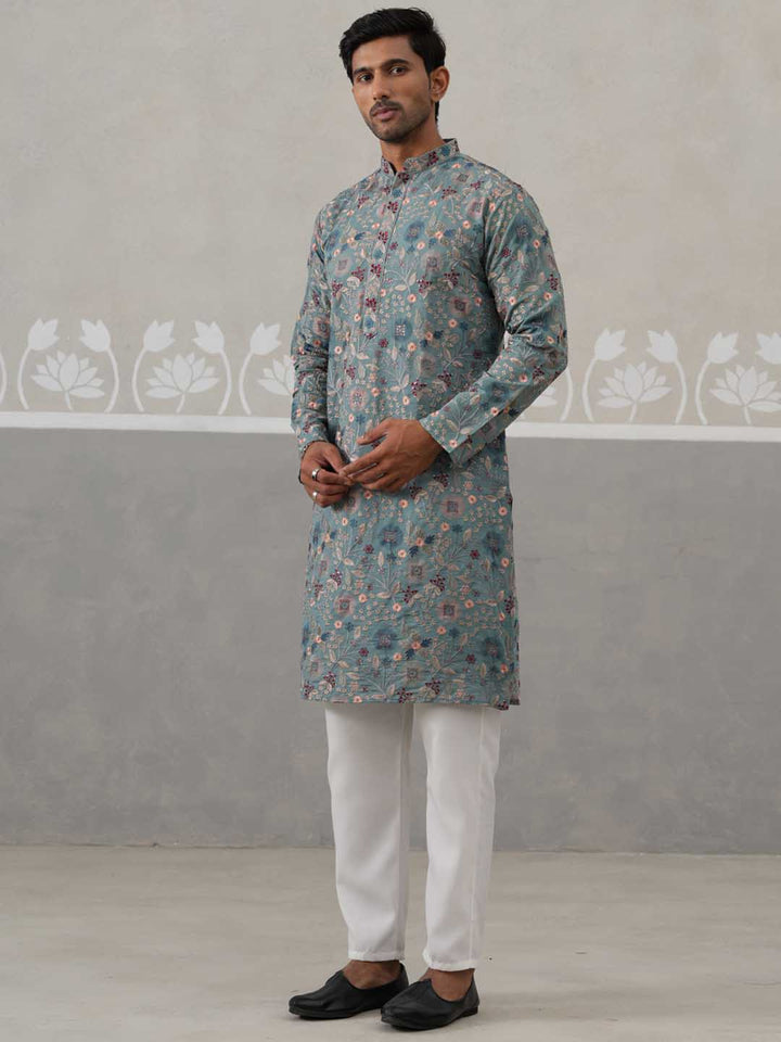 Embroidered Kurta Set For Men