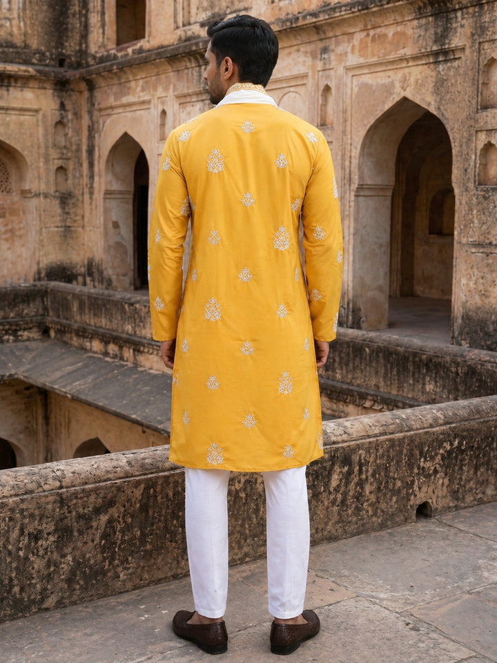 Embroidered &amp; Sequin Kurta Pyjama With Dupatta