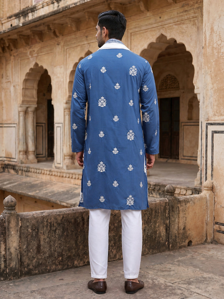 Embroidered &amp; Sequin Kurta Pyjama With Dupatta