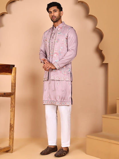Ethnic Kurta Set With Embroidery Jacket