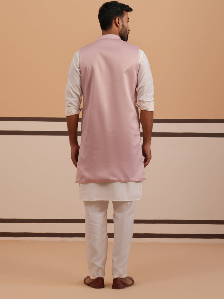 Festive Floral Embroidered Shrug Kurta Set
