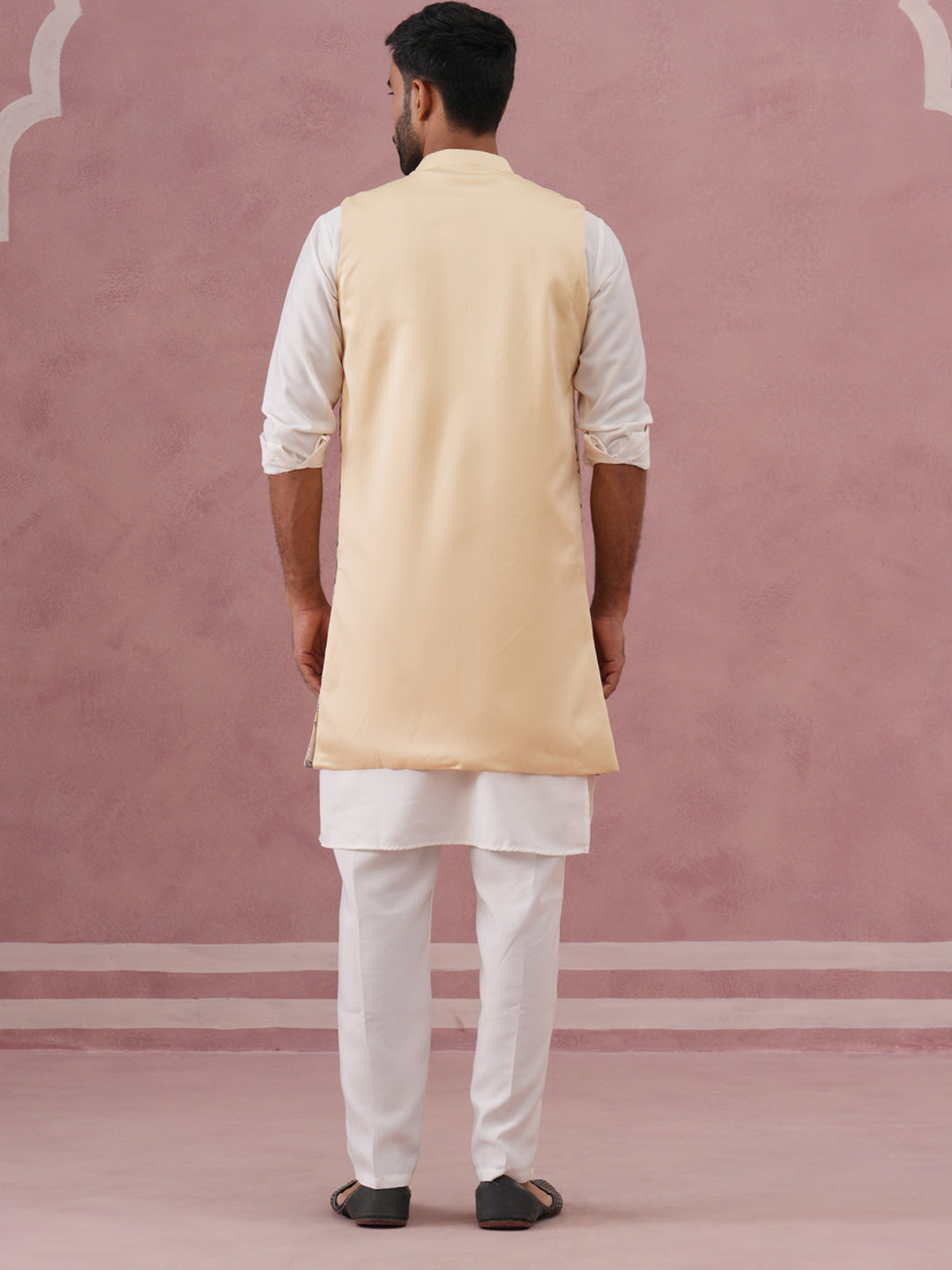 Festive Floral Embroidered Shrug Kurta Set