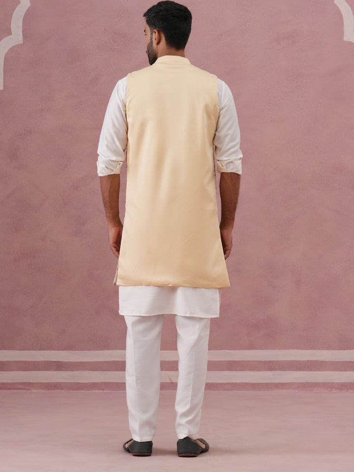 Festive Floral Embroidered Shrug Kurta Set