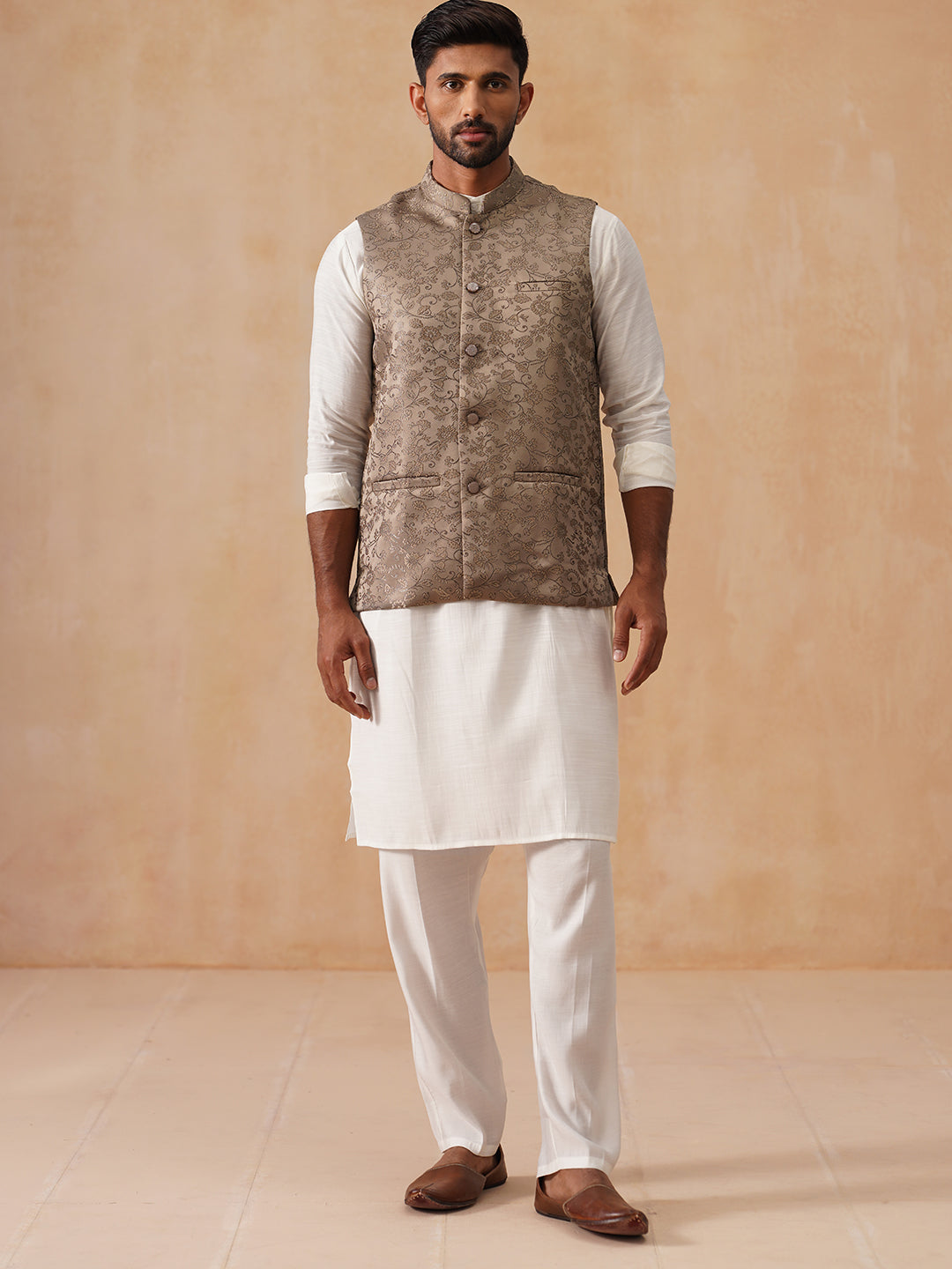 Nehru Jacket With Kurta Pyjama For Men