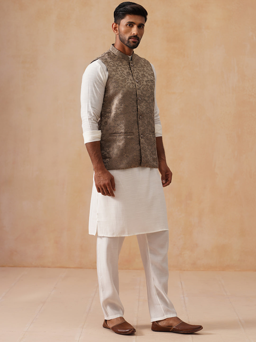 Nehru Jacket With Kurta Pyjama For Men