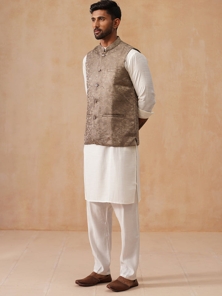 Nehru Jacket With Kurta Pyjama For Men