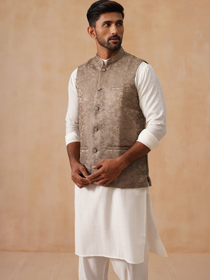 Nehru Jacket With Kurta Pyjama For Men