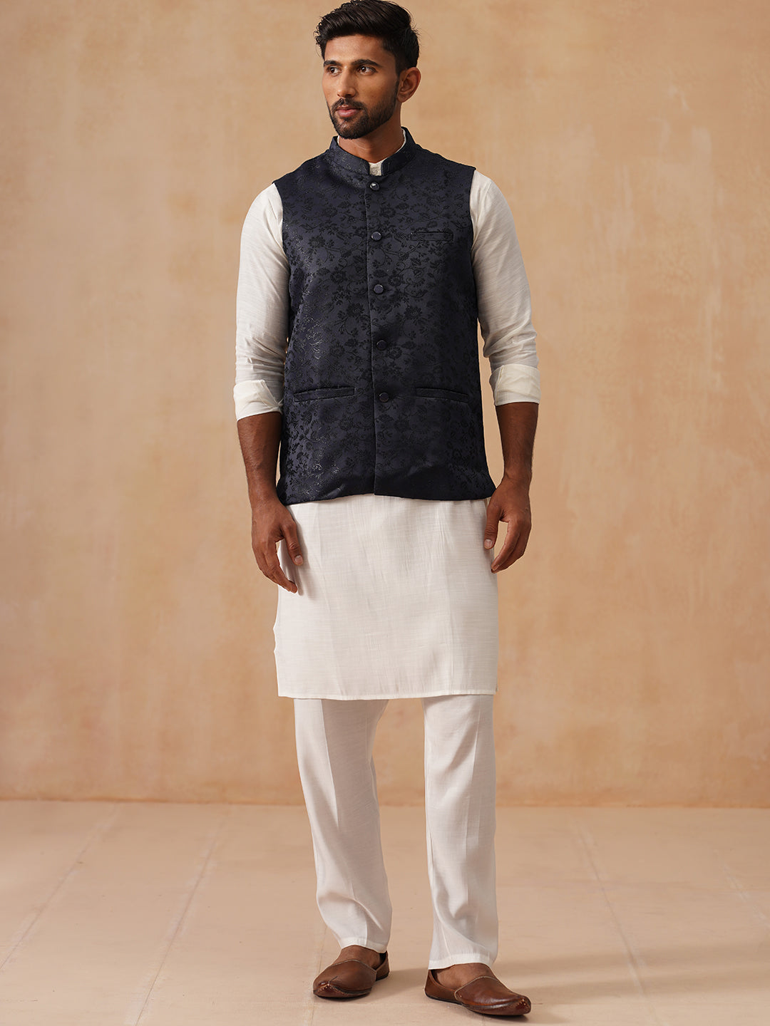 Nehru Jacket With Kurta Pyjama For Men