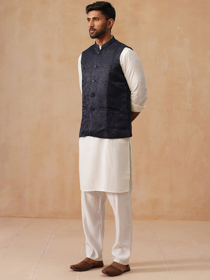 Nehru Jacket With Kurta Pyjama For Men