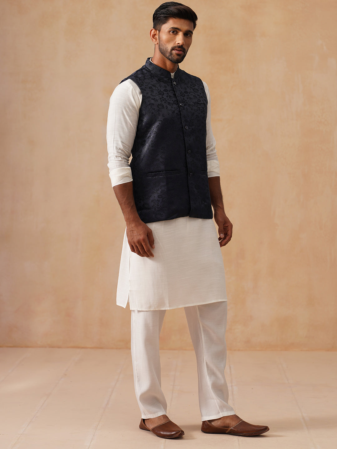 Nehru Jacket With Kurta Pyjama For Men