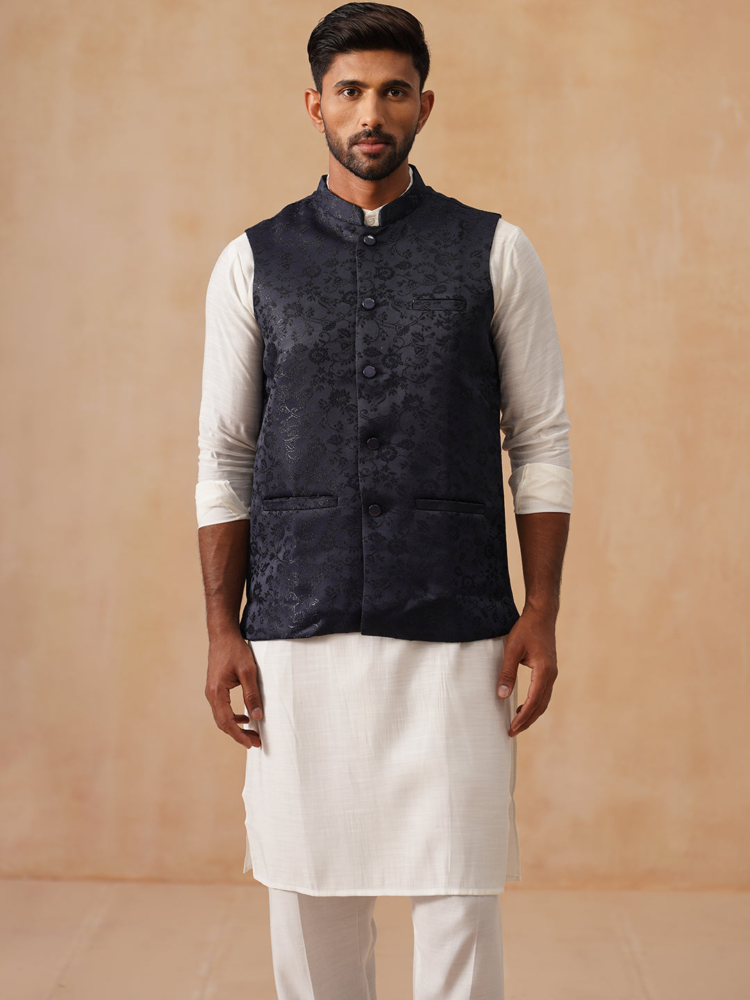 Nehru Jacket With Kurta Pyjama For Men