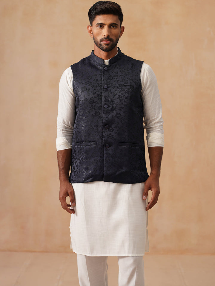 Nehru Jacket With Kurta Pyjama For Men
