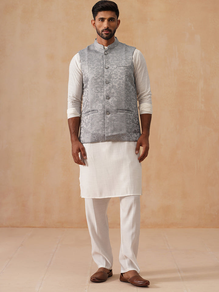 Nehru Jacket With Kurta Pyjama For Men