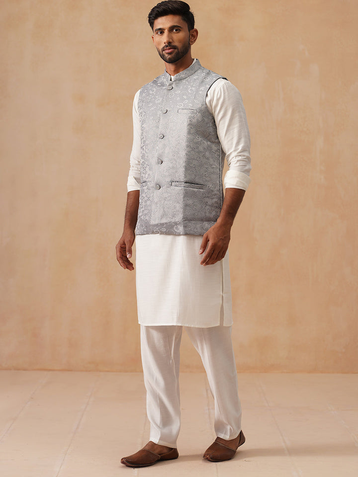 Nehru Jacket With Kurta Pyjama For Men