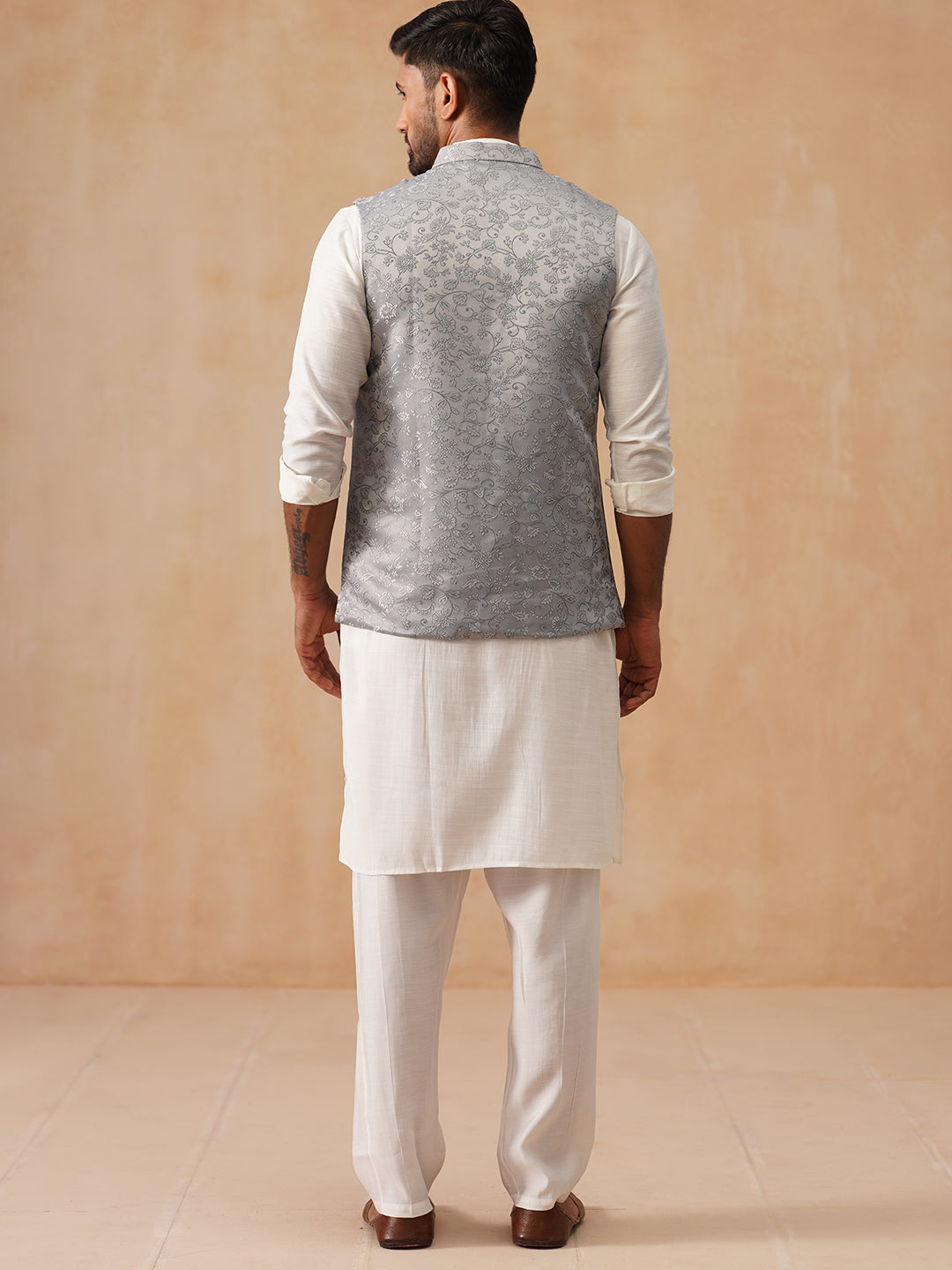 Nehru Jacket With Kurta Pyjama For Men