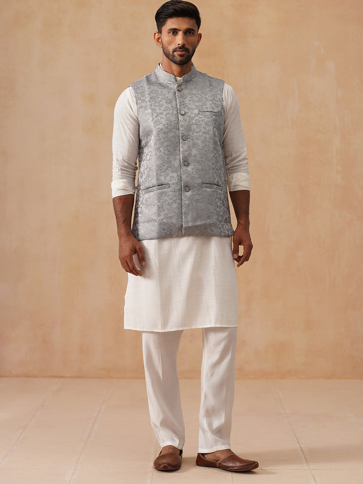 Nehru Jacket With Kurta Pyjama For Men