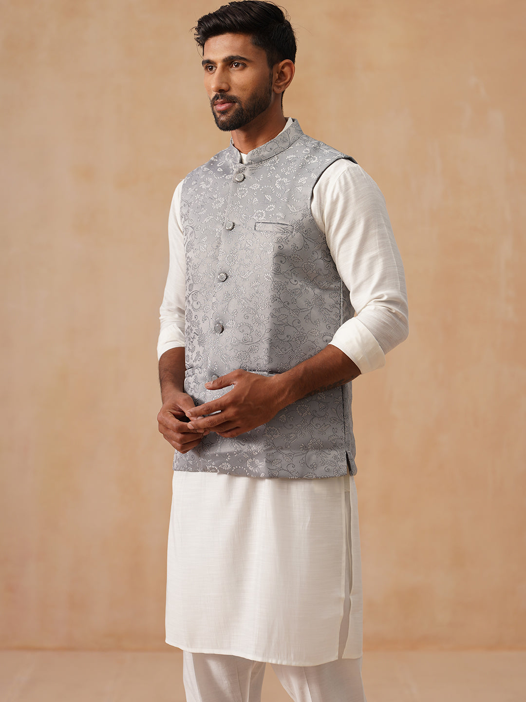 Nehru Jacket With Kurta Pyjama For Men