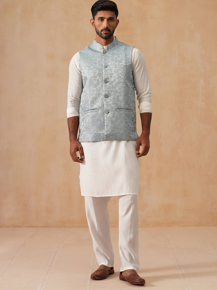 Nehru Jacket With Kurta Pyjama For Men