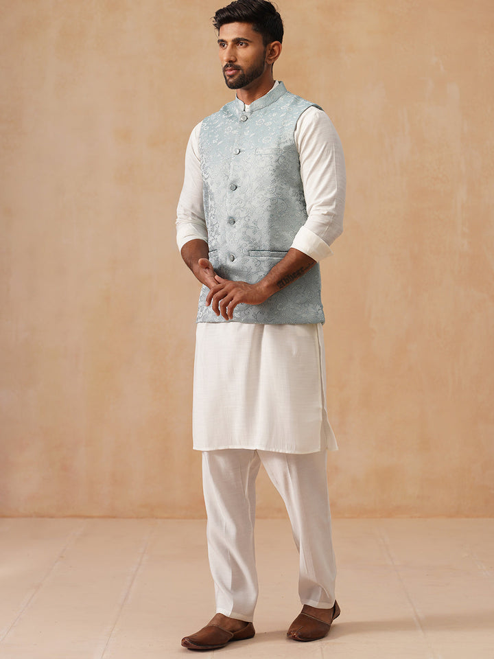 Nehru Jacket With Kurta Pyjama For Men