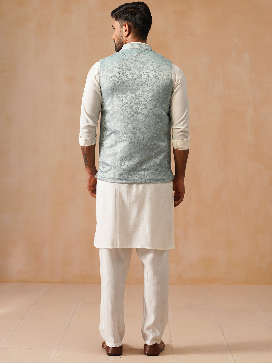 Nehru Jacket With Kurta Pyjama For Men