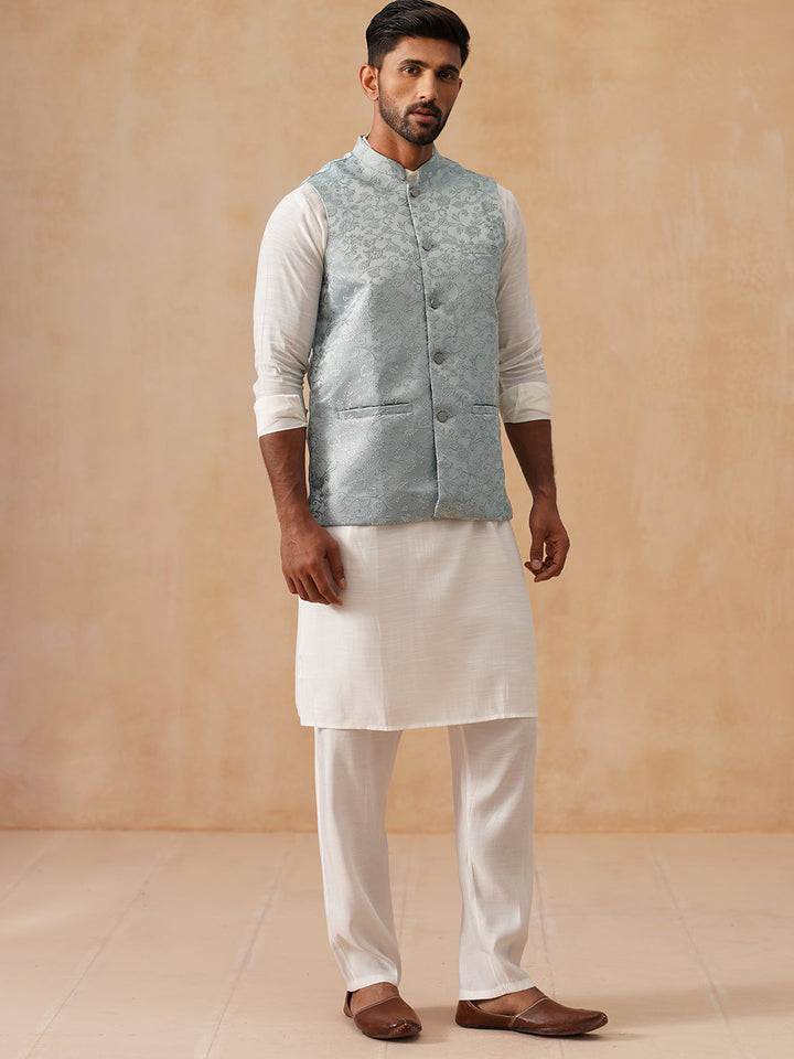 Nehru Jacket With Kurta Pyjama For Men